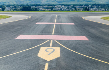 Empty runway at the airport