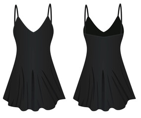 Black  summer dress. vector illustration