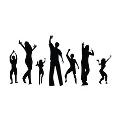 Obraz na płótnie Canvas silhouettes of people dancing