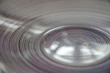 purple italian handmade artistic glass & silver bowl close up