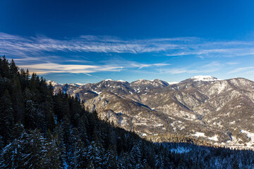 Lussari mountain in the Julian Alps