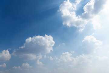 Beautiful blue sky with white clouds