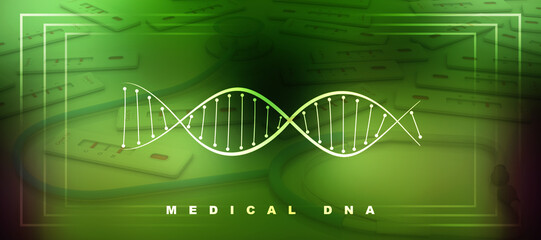 2d render of dna structure, abstract background

