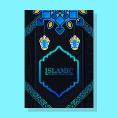 colorful ramadan kareem islamic poster