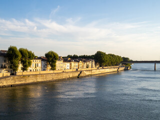 Arles riverside and the Rhône River