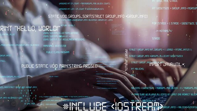 Conceptual programming and coding of future software . 3D render computer graphic .