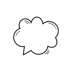 speech bubble frame for comic text isolated white background. Empty outline bubble for speech text. Dialog empty cloud, cartoon box.