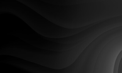 Fototapeta premium Abstract black gray colors gradient with wave lines pattern texture background.