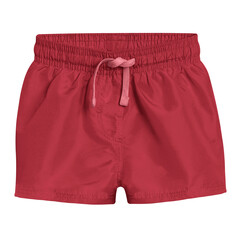 Visualize your designs with just a couple of clicks in this Impressive Baby Swimming Shorts Mockup In Lychee Red Color.