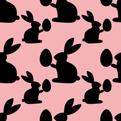 Easter seamless rabbit pattern for fabrics and textiles and packaging and Christmas gifts and kids