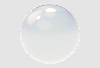3d white light texture of reflection on rough bubble isolated on white background. Abstract bubble glossy 3d geometric shape object illustration render with clipping path.