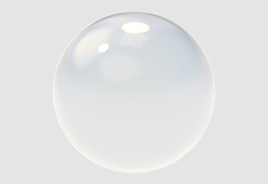 3d white light texture of reflection on rough bubble isolated on white background. Abstract bubble glossy 3d geometric shape object illustration render with clipping path.