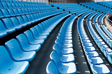 Fototapeta premium Empty blue seat in stadium