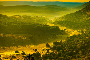 Mountain view in morning light, Burgos Spain.