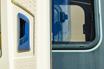 Detail of camper, door handle