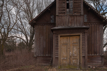 Old abandoned wooden Mariavite church in Poland