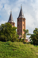 Obraz premium Plock, Poland - August 12, 2021. Castle above river in Summer