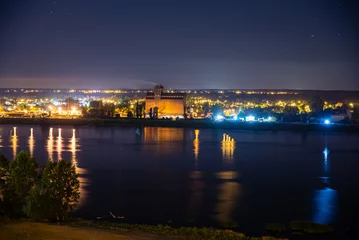 Foto op Plexiglas Plock, Poland - August 12, 2021. Vistula river at night © marketanovakova