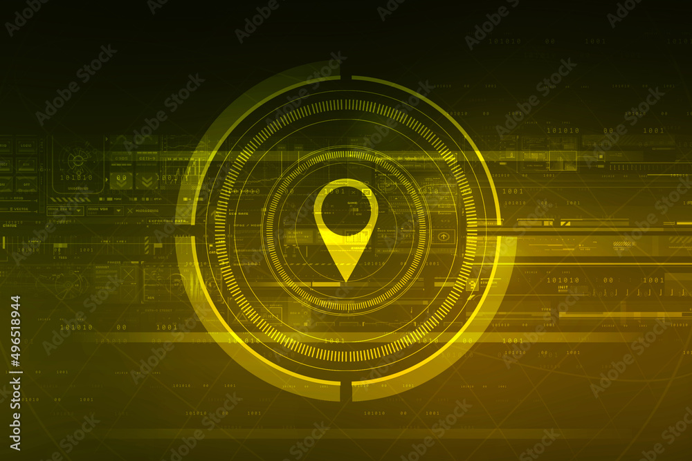Poster 2d rendering map pointer illustration