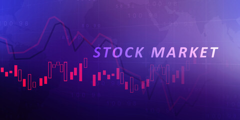 2d rendering Stock market online business concept. business Graph