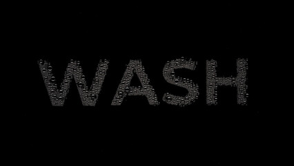 Writing wash printed on the wet glass on black background | body wash commercial
