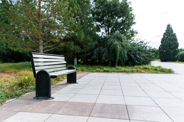 Wooden bench in the park