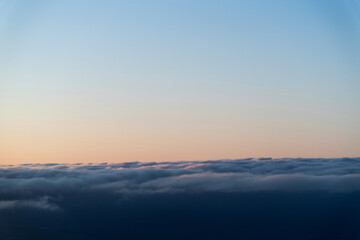 Looking at the sunset through airplane window