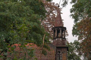 Old abandoned wooden Mariavite church in Poland