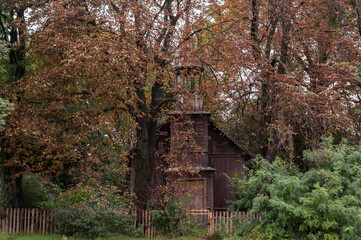 Old abandoned wooden Mariavite church in Poland