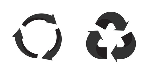 Recycle icon symbol. Reuse sign isolated on white background. Vector illustration.