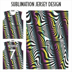 Сolorful pattern. Jersey design for sublimation. Fabric.T shirt mockup. Soccer kit.