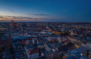 Munich city center at dusk
