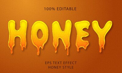 Honey Editable Text Style Effect	