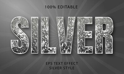 Silver Editable Text Style Effect