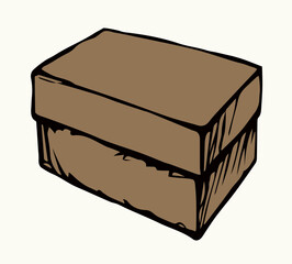 Rectangular carton packaging. Vector drawing