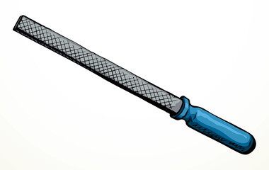 Old steel file. Vector drawing