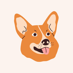 Obraz na płótnie Canvas Cute corgi puppy, vector illustration. Cartoon style.