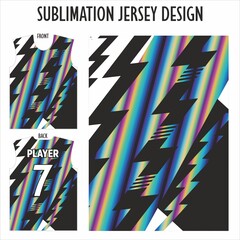 Сolorful pattern. Jersey design for sublimation. Fabric.T shirt mockup. Soccer kit.