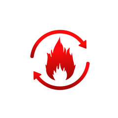 Fire flame round refresh rotate. Vector illustration