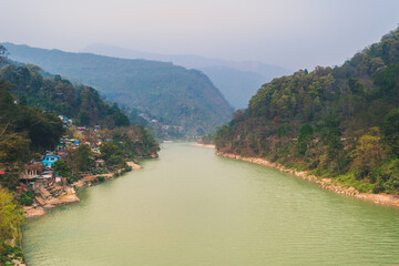 view of the river and mountains