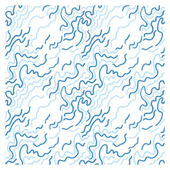 Seamless pattern with dark blue ink waves.