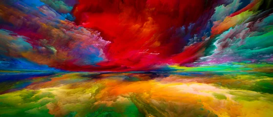 Fotobehang Mix van kleuren Opkomst van hemel en aarde