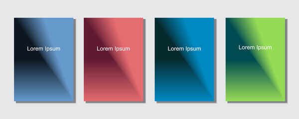 Set of abstract covers design templates with trendy gradient background.  Cool vibrant colors. Applicable for banners, flyers, presentations, posters and reports. Eps10 Vector illustration.