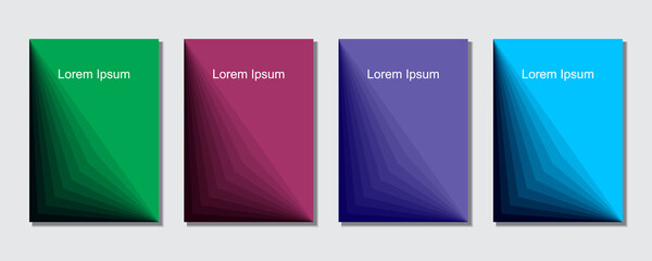 Set of abstract covers design templates with trendy gradient background.  Cool vibrant colors. Applicable for banners, flyers, presentations, posters and reports. Eps10 Vector illustration.