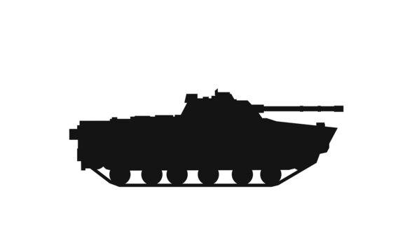 bmp-3 infantry fighting vehicle icon. war and army symbol. vector image for military infographics and web design
