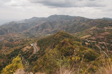 Naklejka premium Aerial view of Tugen Hills in Baringo, Kenya