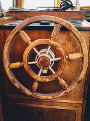 wooden steering wheel