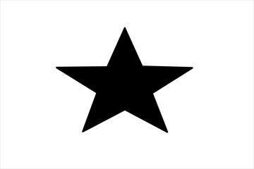 Fototapeta premium A large five-pointed star in black and gold, isolated on a white background