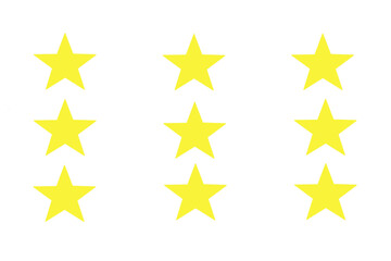 A large five-pointed star in black and gold, isolated on a white background