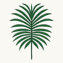 Tropical leaf isolated on a white background vector drawing hand